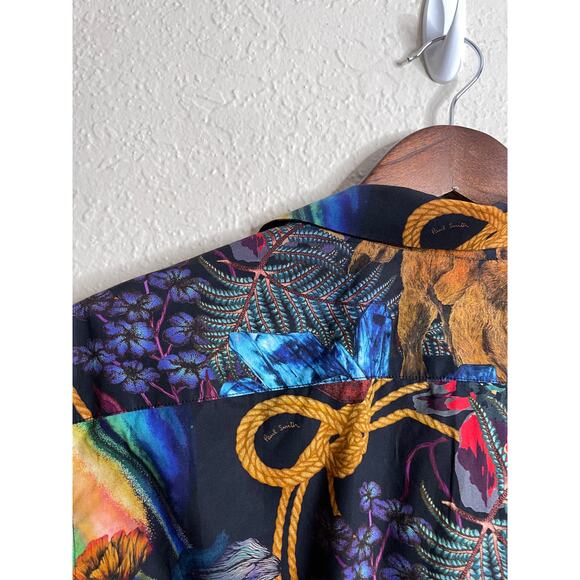 Paul Smith Explorer Print Shirt Lightweight Mens Medium - Picture 10 of 12